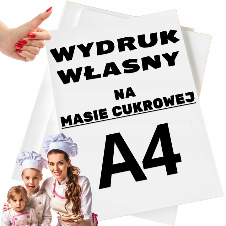 WYDRUK CUKROWY MASA CUKROWA Z TWOIM ZDJĘCIEM GRAFIKĄ A4 NA TORT + TEKST