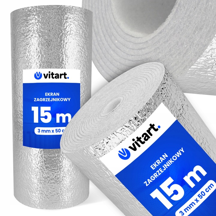 Ekran zagrzejnikowy VitArt 15000 x 500 x 3 mm ODBIJAJĄCY CIEPŁO MATA