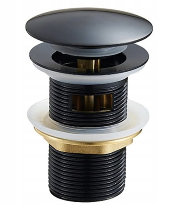 ZESTAW: SYFON UMYWALKOWY DO UMYWALKI + KOREK KLIK-KLAK Z PRZELEWEM CZARNY