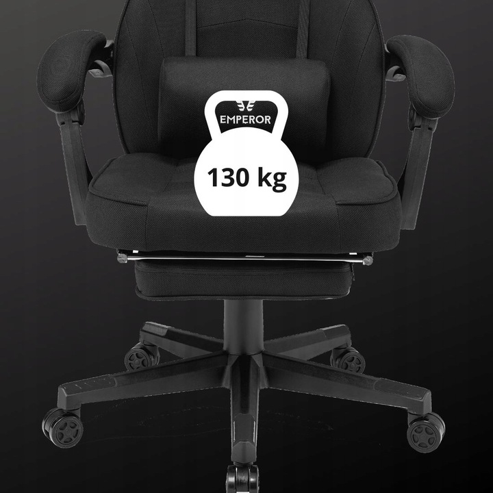 Fotel gamingowy biurowy krzesło gracza Emperor czarnyTkanina