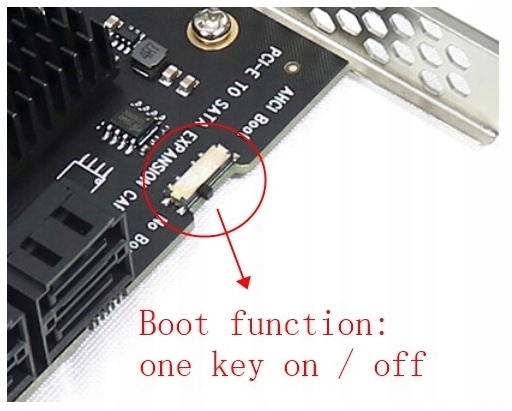 Kontroler Konwerter Adapter Karta Rozszerzeń PCI-E 1X Na 10X SATA 3