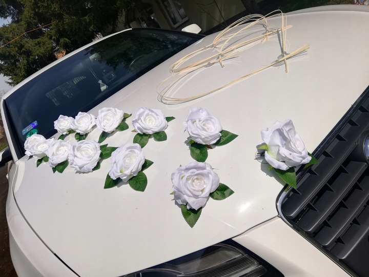 DEKORACJA NA AUTO ŚLUBNE, OZDOBY NA SAMOCHÓD