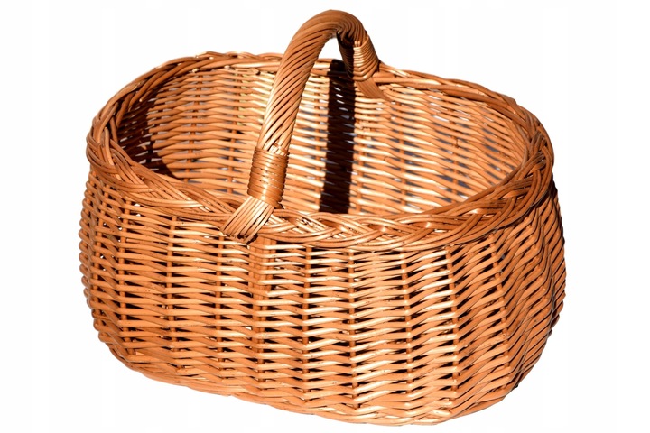 Duży wiklinowy KOSZ na grzyby zakupy KOSZYK piknik