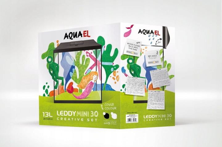 AQUAEL LEDDY MINI 35 Akwarium 19L Pokrywa + Filtr