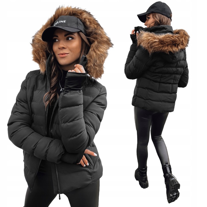 PIKOWANA DAMSKA KURTKA ZIMOWA Z KAPTUREM roz. XL