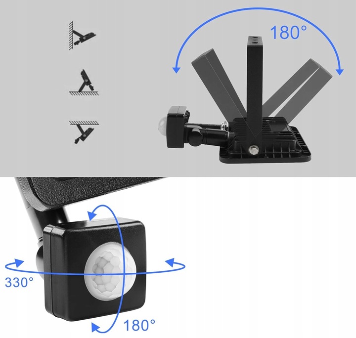 Naświetlacz LED Halogen 100W Reflektor Lampa Zewnętrzna Czujnik Ruchu