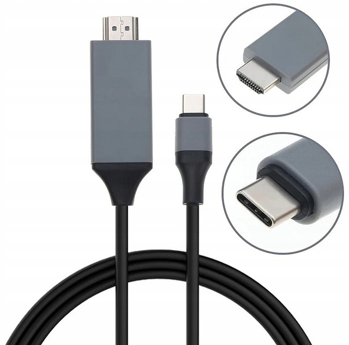 KABEL ADAPTER USB-C 3.1 HDMI 4K MHL TV do Telefonów Samsung DEX Macbook 2m