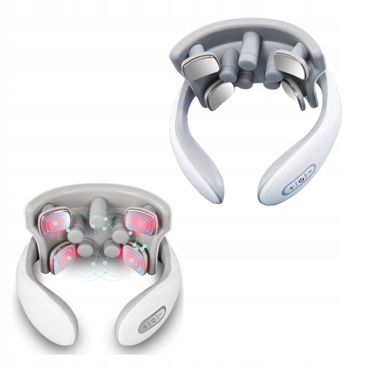 MASAŻER SZYI SZTYWNOŚĆ KARKU BÓL PRĄDY TENS 9 GŁOWIC GRZANIE 5 PROGRAMÓW