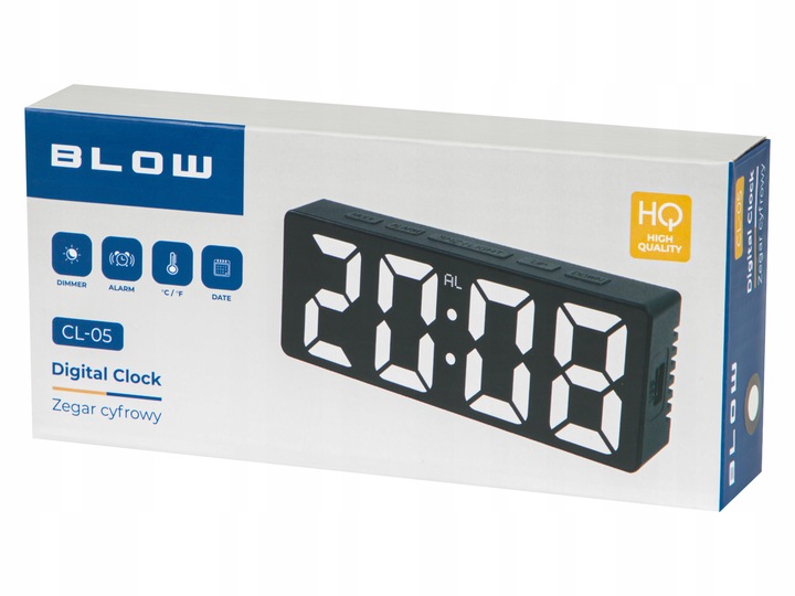 BUDZIK ELEKTRONICZNY ZEGAR LED CYFROWY STOJĄCY TERMOMETR ALARM DATA