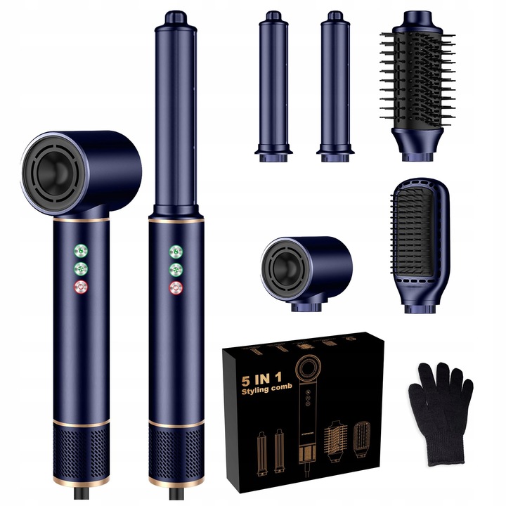 110000RPM Suszarko Lokówka Szczotka do Włosów Obrotowa 5w1 Jonizacja