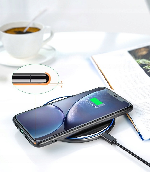 SZYBKA ŁADOWARKA INDUKCYJNA QI BEZPRZEWODOWA 15W ESSAGER 3A QC 3000mA LED