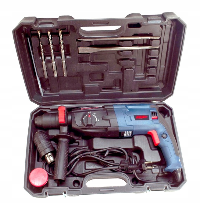 MŁOTOWIERTARKA WIERTARKA MŁOT UDAROWY 2600W MOCNA SDS+ ZESTAW WALIZKA