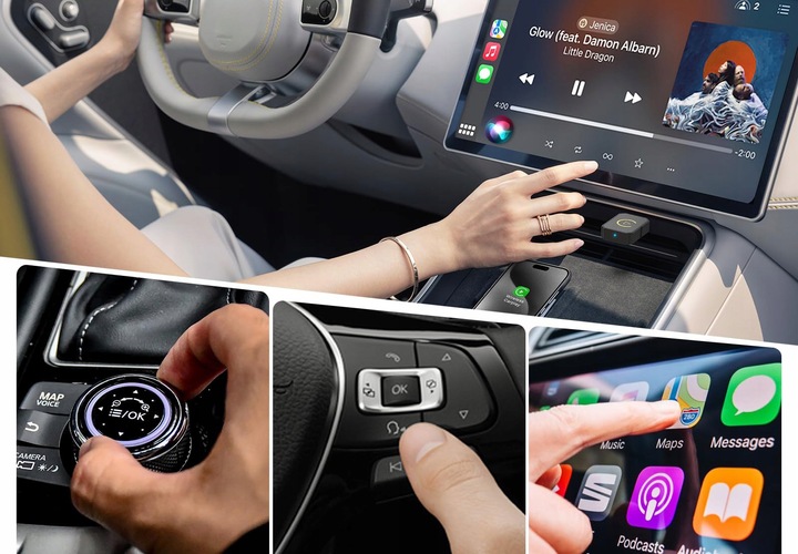 BEZPRZEWODOWY ADAPTER ANDROID AUTO CARPLAY 2 W 1 PLUG AND PLAY MINI