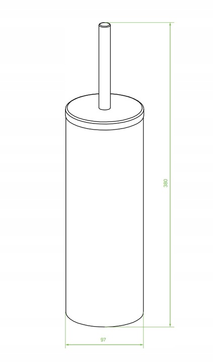SZCZOTKA TOALETOWA WC STOJĄCA STALOWA SREBRNA antybakteryjna CHROM ZAMYKANA