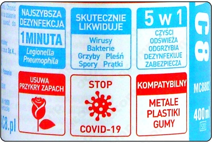 Nanoclean AC8 serwis biobójczy, odgrzybiacz klimatyzacji 5w1 Atest PZH, UE