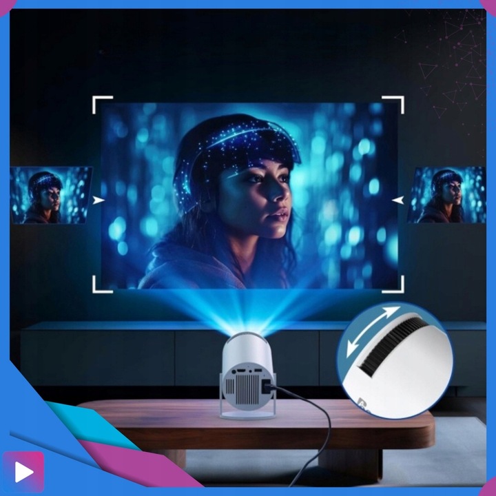 Projektor Rzutnik Android TV WiFi SMART Bluetooth 5.0 HD 4K Ekran 150