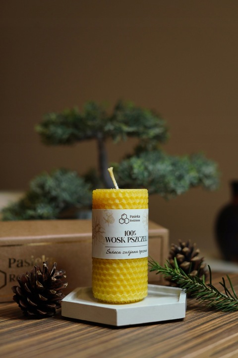 Zestaw 3x Świeca z Wosku Pszczelego 8/5 cm 100% Wosk Pszczeli