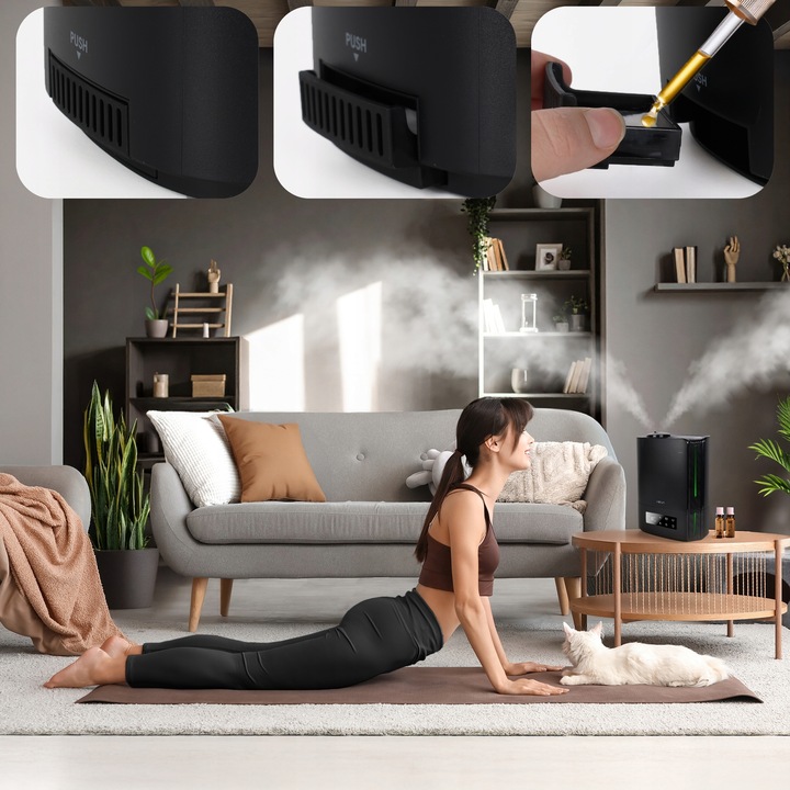 Nawilżacz powietrza WYDAJNY HIGROSTAT AROMATERAPIA DUŻY XL 5l dysza