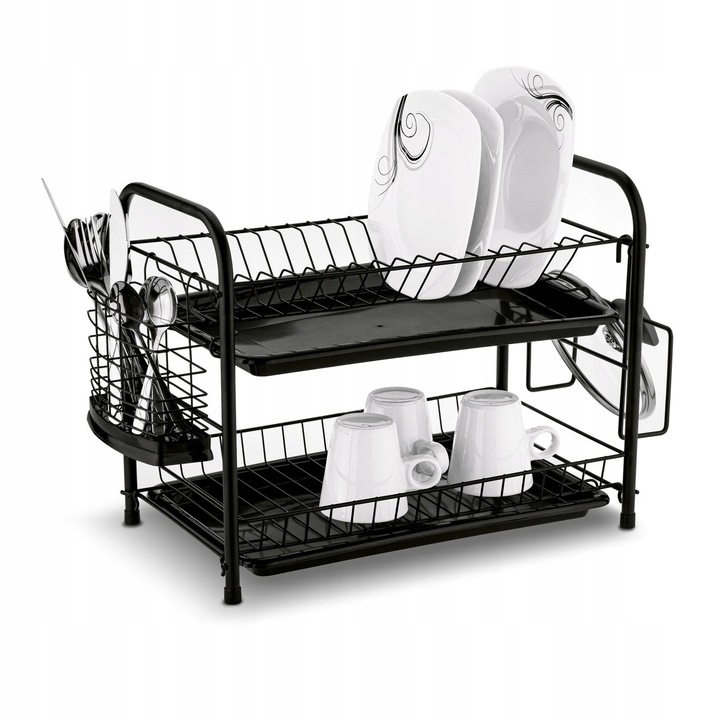 DWUPOZIOMOWA suszarka do naczyń DUŻA suszarka Z TACKĄ 53x33x24cm Nova Tadar