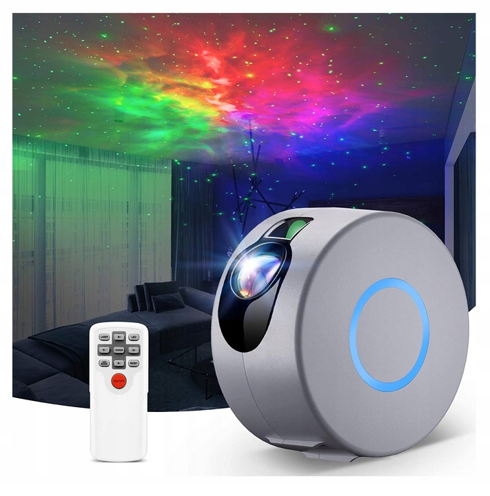 PROJEKTOR GWIAZD Lampka Nocna Rzutnik Dla Dzieci Led Laserowy AURORA