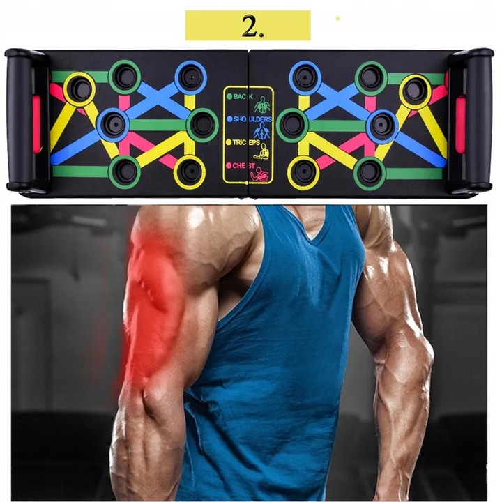 DESKA UCHWYTY DO POMPEK ĆWICZEŃ POMPKI PUSH 14w1 WIELOFUNKCYJNA PLATFORMA