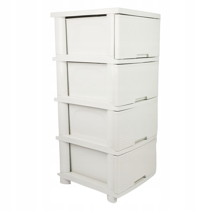 KOMODA Z SZUFLADAMI PLASTIKOWA ECRU WOLNOSTOJĄCA REGAŁ ORGANIZER