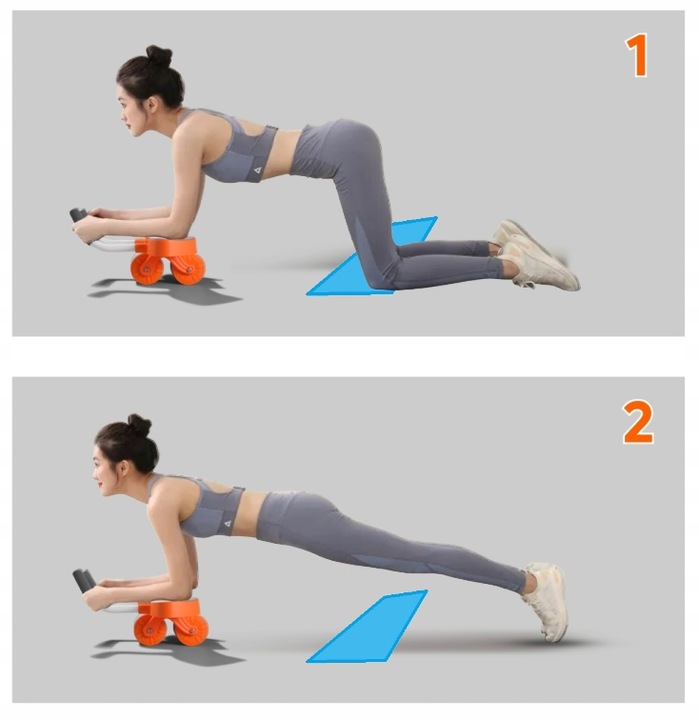 Kółko Roller Z Automatycznym Odbiciem Do ćwiczen Mięśni Brzucha z matą