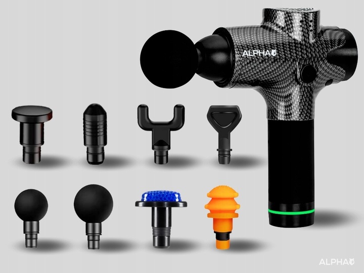 Pistolet do Masażu Alpha Massage Gun Pro - Masażer do Pleców, Ciała i Stóp
