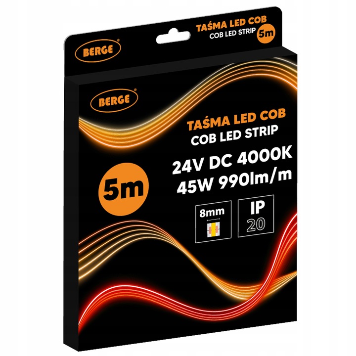 Taśma LED COB Neon 24V 5m 9W/m 480 diod 45W 4000K Neutralna Mocna