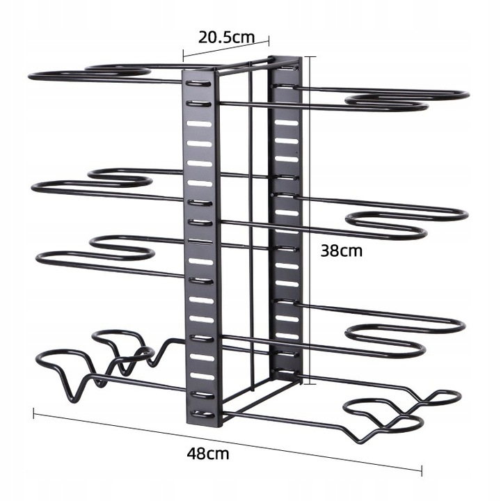 Stojak na Garnki i Pokrywki Kuchenny Organizer Regał Metalowy