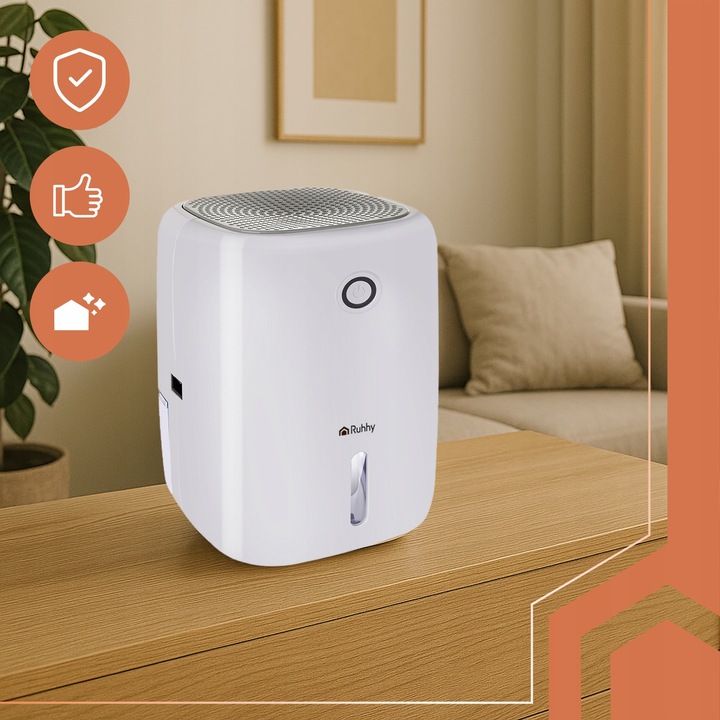 Osuszacz Powietrza RUHHY Cichy Pochłaniacz Wilgoci 60h 0,8l Wydajny