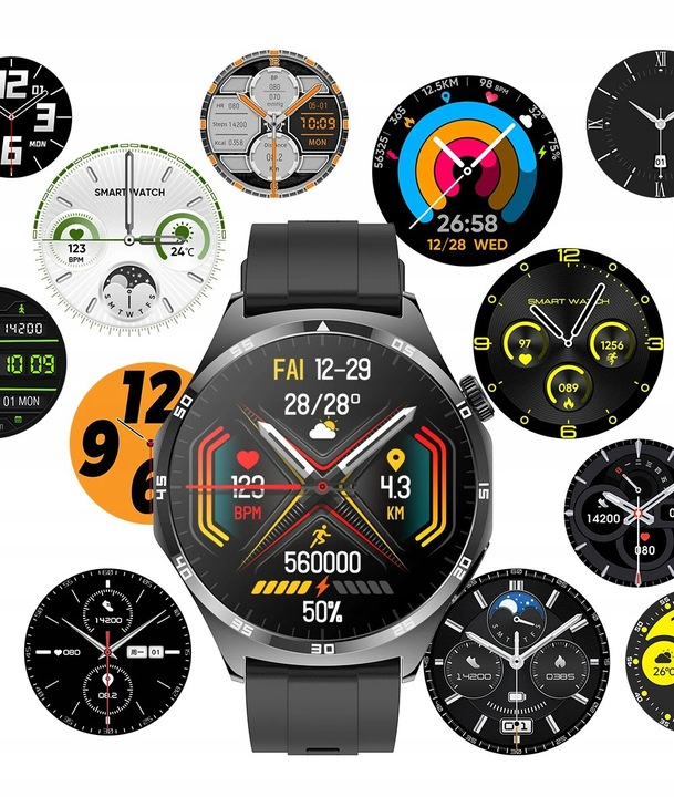 ZEGAREK MĘSKI SMARTWATCH DLA SENIORA EKG POMIAR CUKRU CIŚNIENIE TEMPERATURA