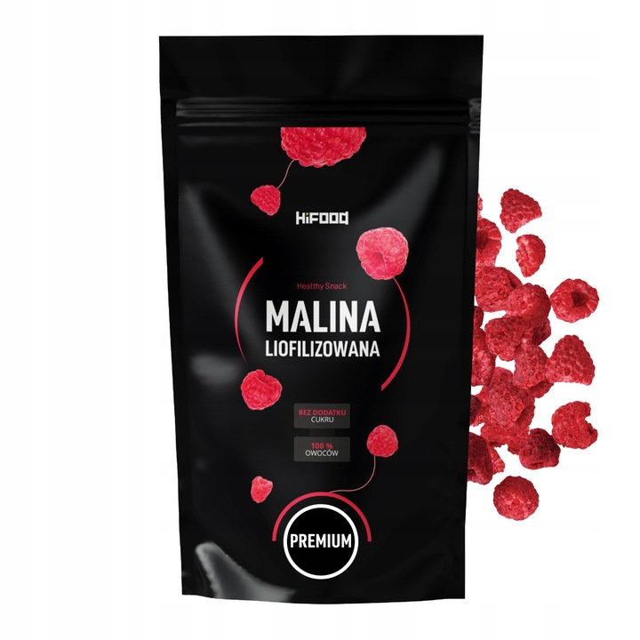 Malina Liofilizowana Maliny Liofilizowane 100g 100 g Owoce Całe HiFood