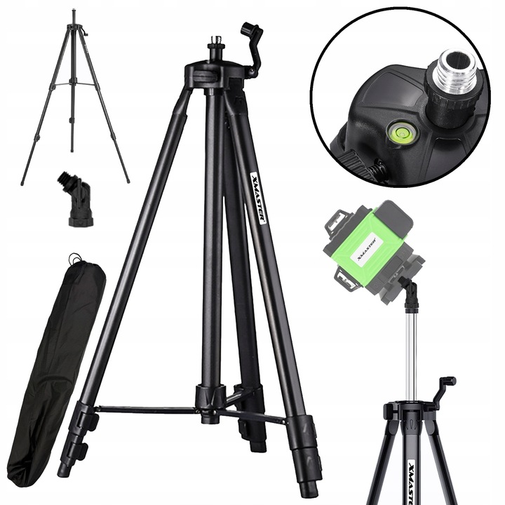 STATYW TRÓJNÓG DO LASERA KRZYŻOWEGO POZIOMICY TRIPOD LIBELLA+ADAPTER