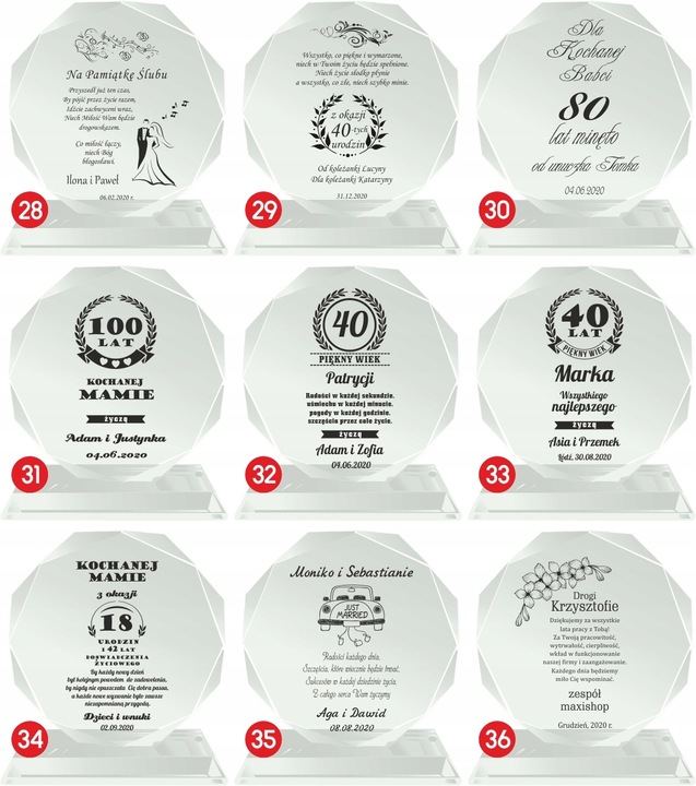 PREZENT PAMIĄTKA URODZINY 1-99 LAT ROCZNICA ŚLUBU