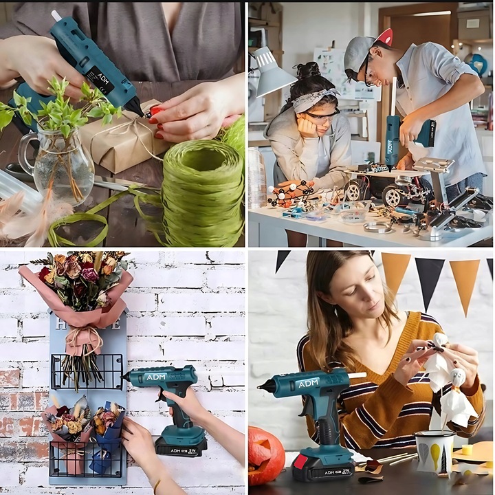 Pistolet na klej na gorąco ADM bezprzewodowy 21V 2x akumulator 12