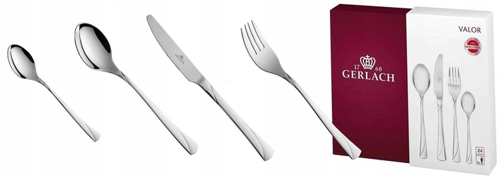 GERLACH ZESTAW SZTUĆCÓW 24ELE 6 OSÓB VALOR PUDEŁKO POŁYSK
