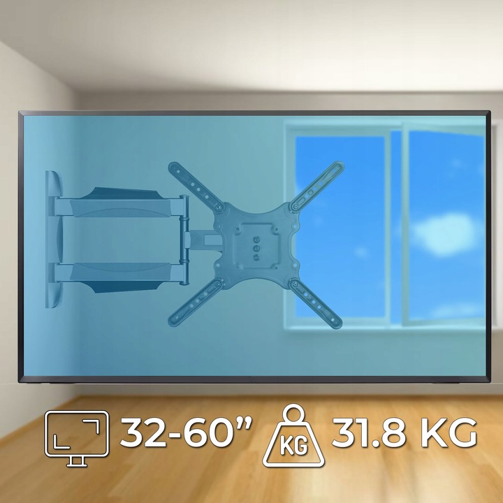 Mocny Obrotowy Wieszak Uchwyt Telewizora TV Monitora 32-60" PIVOT VESA