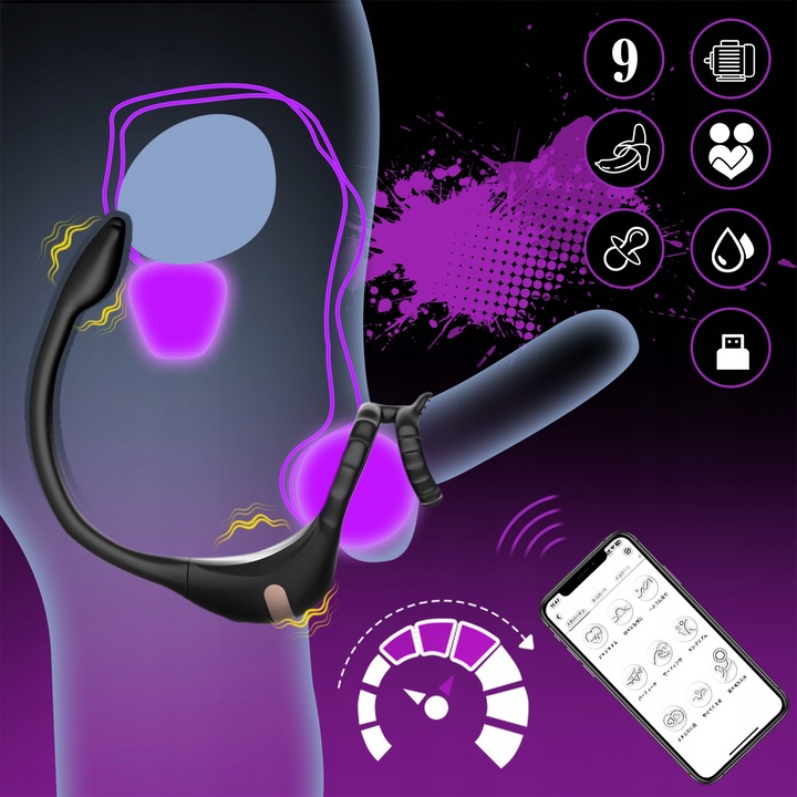 Kontrol przez APP wibrujące pierścienie na penisa