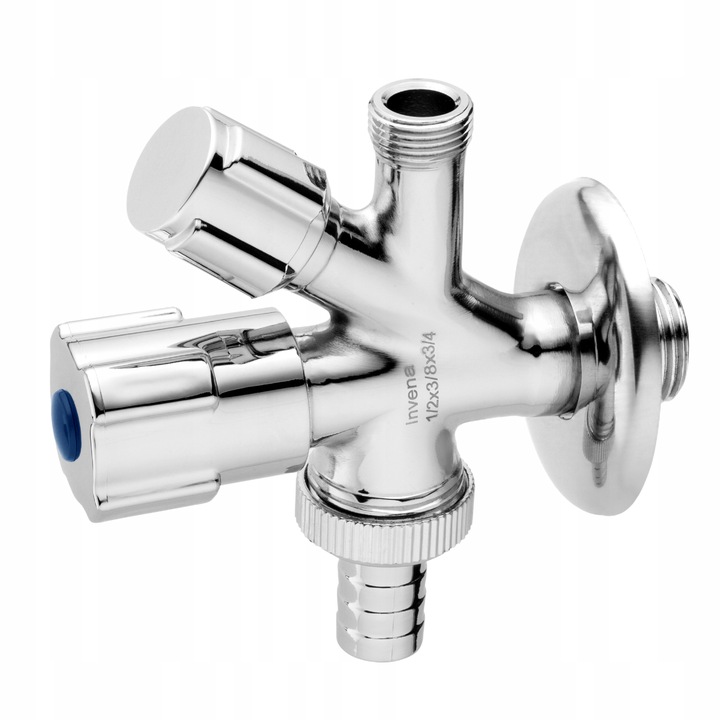 ZAWÓR KUREK KOMBI KOMBINOWANY DO BATERII PRALKI ZMYWARKI KĄTOWY 1/2x3/8x3/4