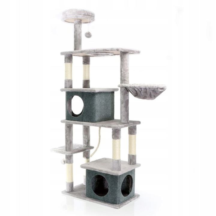 WYSOKI DRAPAK DLA KOTÓW KOTA LEGOWISKO XL WIEŻA LEŻAK ZABAWKA PIŁKA I DOMKI