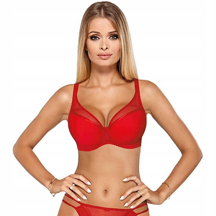Biustonosz push-up PariPari Ellie czerwony 85F