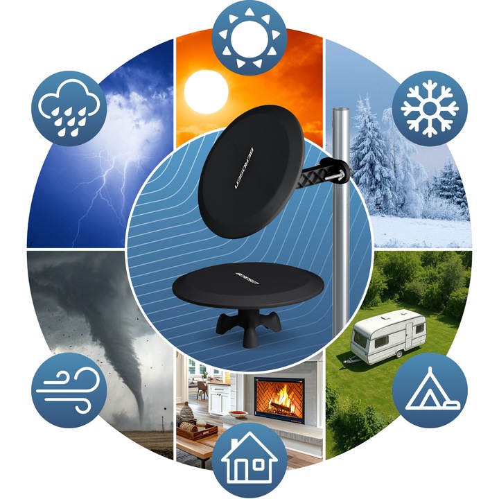 ANTENA WEWNĘTRZNA ZEWNĘTRZNA do TV NAZIEMNEJ DVB-T2 ULTRA HD 4K FILTR