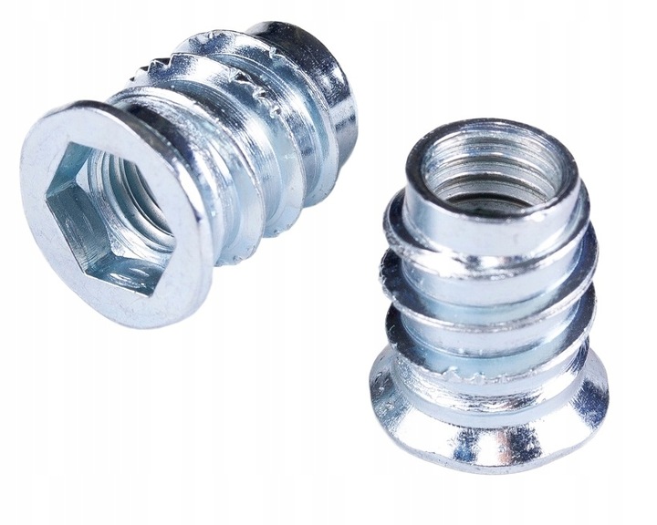 Mufa do drewna M8 x 20 mm 100 szt. dwugwintowa wkręcana z kołnierzem