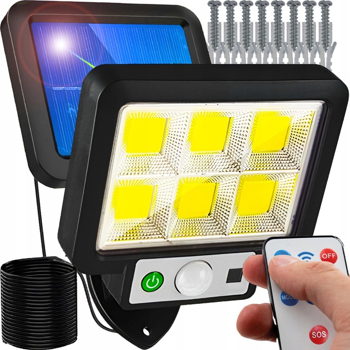 LAMPA SOLARNA LED DO OGRODU GARAŻU Z CZUJNIKIEM ZMIERZCHU RUCHU +