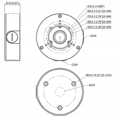 UNIWERSALNA PUSZKA MONTAŻOWA DO KAMER ADAPTER DAHUA PFA130-E