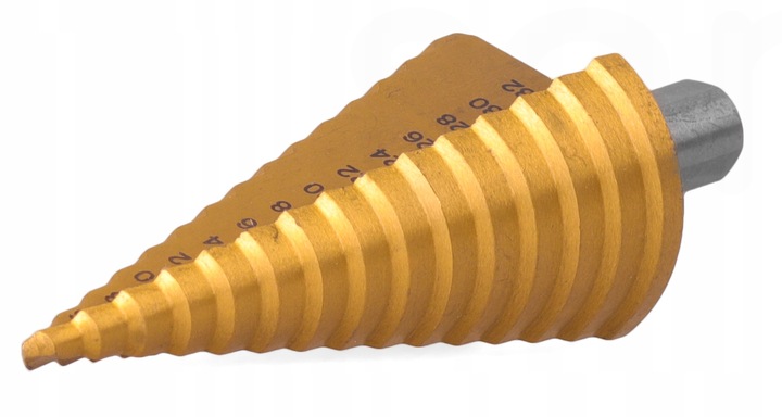 WIERTŁO STOŻKOWE Stopniowe Choinkowe TYTAN 4-32 mm