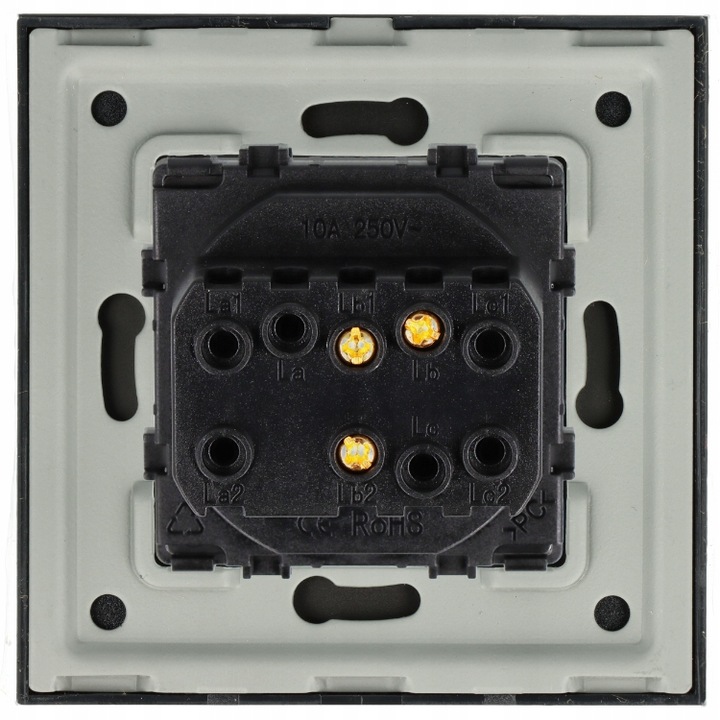 WŁĄCZNIK WYŁĄCZNIK ŚWIATŁA SZKLANY POJEDYNCZY SCHODOWY CZARNY