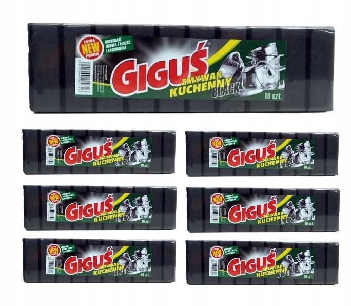 ZMYWAK KUCHENNY NACZYŃ GĄBKA CZARNY Giguś Pakiet