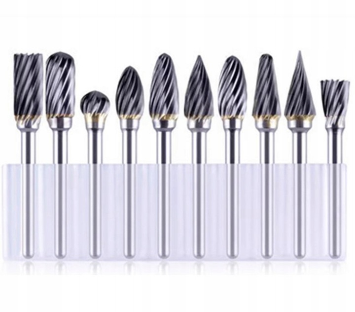 FREZY TRZPIENIOWE DO METALU 10SZT Z WĘGLIK WOLFRAMU Z WĘGLIKA